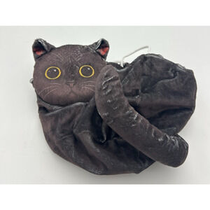Cat Shaped Drawstring Makeup Bag for Women Brown Tabby Cat Design Cosmetic Bag